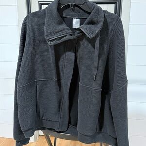 CALIA Black Textured zip up